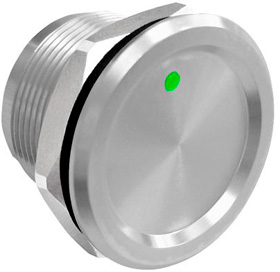 Piezoelektrické dotekové tlačítko s LED, samostatné, stříbrné