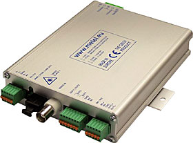 Digitální vysílač pro přenos videosig., RS485(422), I/O, audio po optice, MM/SM