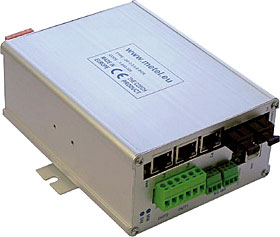 Průmyslový switch pro připojení serverů do LAN-RING 2G, 3xGigabit, MM/SM, Box
