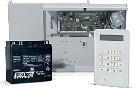 Ústredňa GD48 v kite s LCD klávesnicou CP050 (MK8) a akumulátorom UT12180