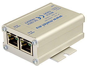 Extender LAN 10/100Mbps + PoE, max. 100m, napájení PoE/24V