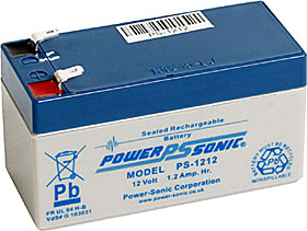 Battery 12V/1,2Ah VdS approved with terminals Faston 187