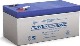 Battery 12V/3,4Ah flame retardant casing, VdS approved with terminals Faston 187