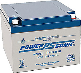 Battery 12V/26Ah VdS approved with terminals Bolt M5