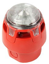 ENscape sounder & beacon, red, white flash, IP65 deep base, EN54-23