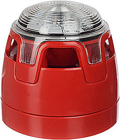 ENscape sounder & beacon, red, red flash, low profile base, EN54-23