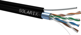 Kabel FTP CAT5E PE venkovní samonosný SOLARIX typ SXKD-5E-FTP-PE-SAM černý 305m