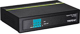 Switch 5 portů Gigabit (4x PoE/PoE+, 1x bez PoE), kapacita 10Gbps, 31W, kov