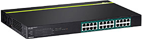 Switch 24 portů Gigabit (24x PoE/PoE+), kapacita 48Gbps, 370W, kov