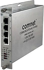 Transciever pro přenos IP kamer (TCP/IP) po UTP kabelu až na 900m, 4 porty