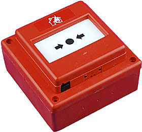 Red conventional manual call point, NO/NC contact, IP67