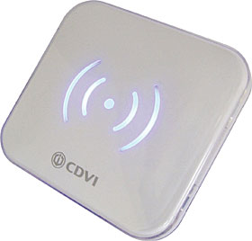 EM and HID Prox reader for installation boxes, interior use, white
