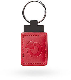 Kožený RFID prívesok/prístupový čip v červenej farbe