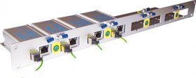 Patch panel pro instalaci až 8 ks přepěťových ochran do 19" rozvaděče