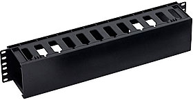 19" vyvazovací panel 2U plastový, černý RAL 9005