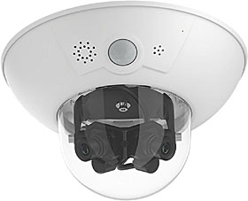 Panoramatická barevná vnitřní/venkovní IP dome kamera, 2x6MP, 4GB MicroSD, VoIP