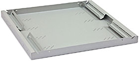 19" polička perforovaná 1U/150mm, max. nosnost 15kg, integrované podpěry