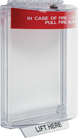 Universal Stopper® - flush mount, red fire label
