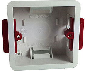 White 32mm flush mount UK single gang back box