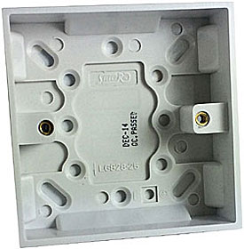 White 25mm surface mount UK single gang back box