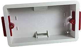 White 32mm flush mount UK double gang back box