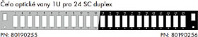 Čelo optické vany 1U pro 24 SC duplex RAL 7035 s mont. otvory v2 FP2-1U-24SCD-G