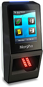 Fingerprint reader w/ touch.LCD and Mifare/DESFire reader,IP65, web browser mgmt