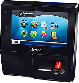 Biometric terminal with fingerprint reader and touchscreen LCD, iCLASS reader