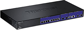 Switch 12 portů 10Gigabit (2x 10GBASE-T), 2x SFP+, 2x sdílený SFP+, 240Gbps, kov