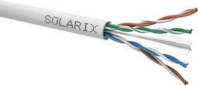 Kabel UTP drát CAT6 SOLARIX, PVC, cívka 500m, šedý