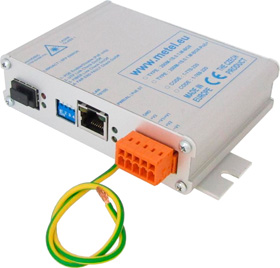 100Base-X (FE) průmyslový media konvertor, SFP slot, PoE+