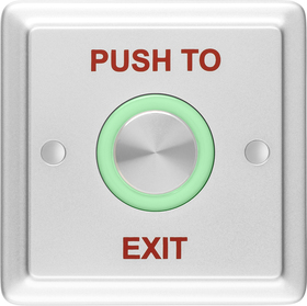 Request-to-exit button, piezoelectric, with 2-color LED ring, square type