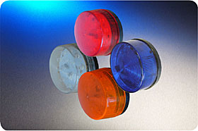 Low Profile 24Vdc LED Beacon, Amber Lens Colour, twin fixing