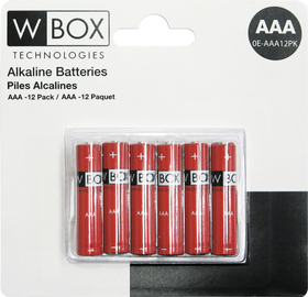 Alkalická batéria značky W-Box AAA 1,5V v balení po 12ks