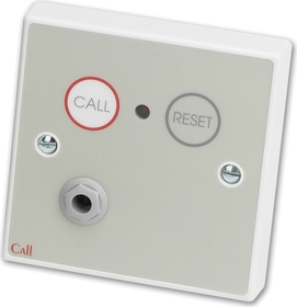 Standard call point, button reset c/w remote socket