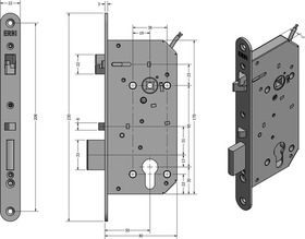 Elektromechanický reverzní samozamykací zámek, 12V DC/250mA