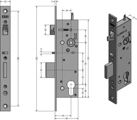 Elektromechanický samozamykací zámek, 12V DC/250mA