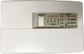 Universal wireless receiver, 4 relay outputs, 16 RISCO compatible transmitters
