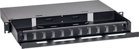 19" výsuvná optická vana 1U 12x SC-D, RAL7035 šedá