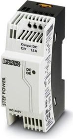 Napájací zdroj STEP POWER montáž na DIN lištu, 1 fázový, výstup 12 V DC / 1,5A