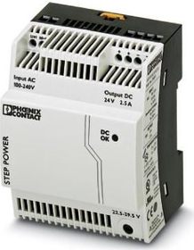 Napájací zdroj STEP POWER montáž na DIN lištu, 1 fázový, výstup 24 V DC / 2,5A