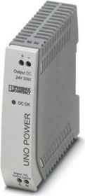 Napájecí zdroj UNO POWER montáž na DIN lištu, 1 fázový, výstup 24 V DC / 1,25A