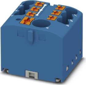 Push-In svorkovnice 500V/24A, 7 svorek, vodiče průřez 0,14 až 4 mm2, modrá
