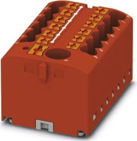 Push-In svorkovnica 500V/24A, 13 svoriek, vodiče prierez 0,14 až 4 mm2, červená