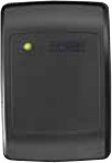 EM+HID-compatible proximity reader, switch-plate size, read range up to 9 cm