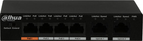 Switch 6 portů, 4x 100Mbps PoE, 2x 100Mbps bez PoE, 60W, kov