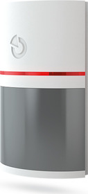 Sběrnicový designový bílý PIR detektor pohybu s šedou čočkou, dosah 12 m / 90°