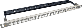 Univerzální modulární neosazený patch panel 24 portů nerez SX24HDM-0-STP-SL-UNI
