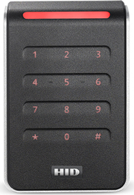 Signo 40 reader, wide w/ keypad, Smart profile (iCLASS/Seos/SIO/BT), term.block