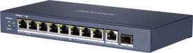 Switch 10 portů Gigabit, (8x PoE, 2x bez PoE), kapacita 20Gbps, 110W, kov